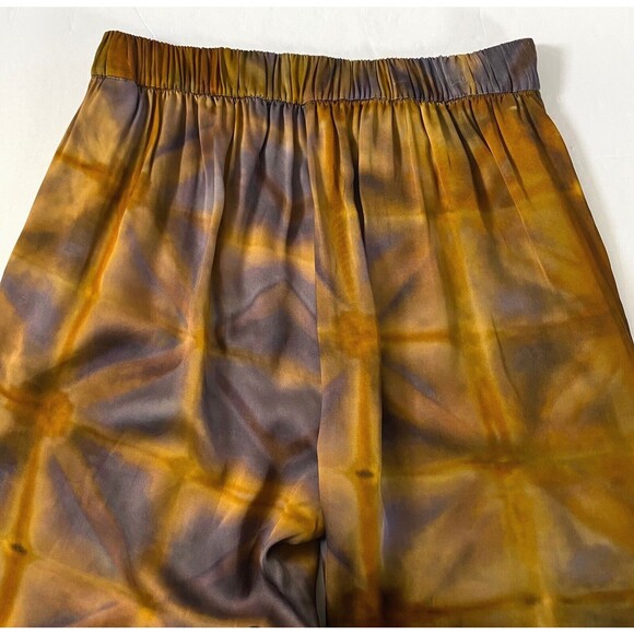 Zara Satin Effect Geometric Pants Womens Size Small Multicolor Wide Leg Flaws - Picture 5 of 16